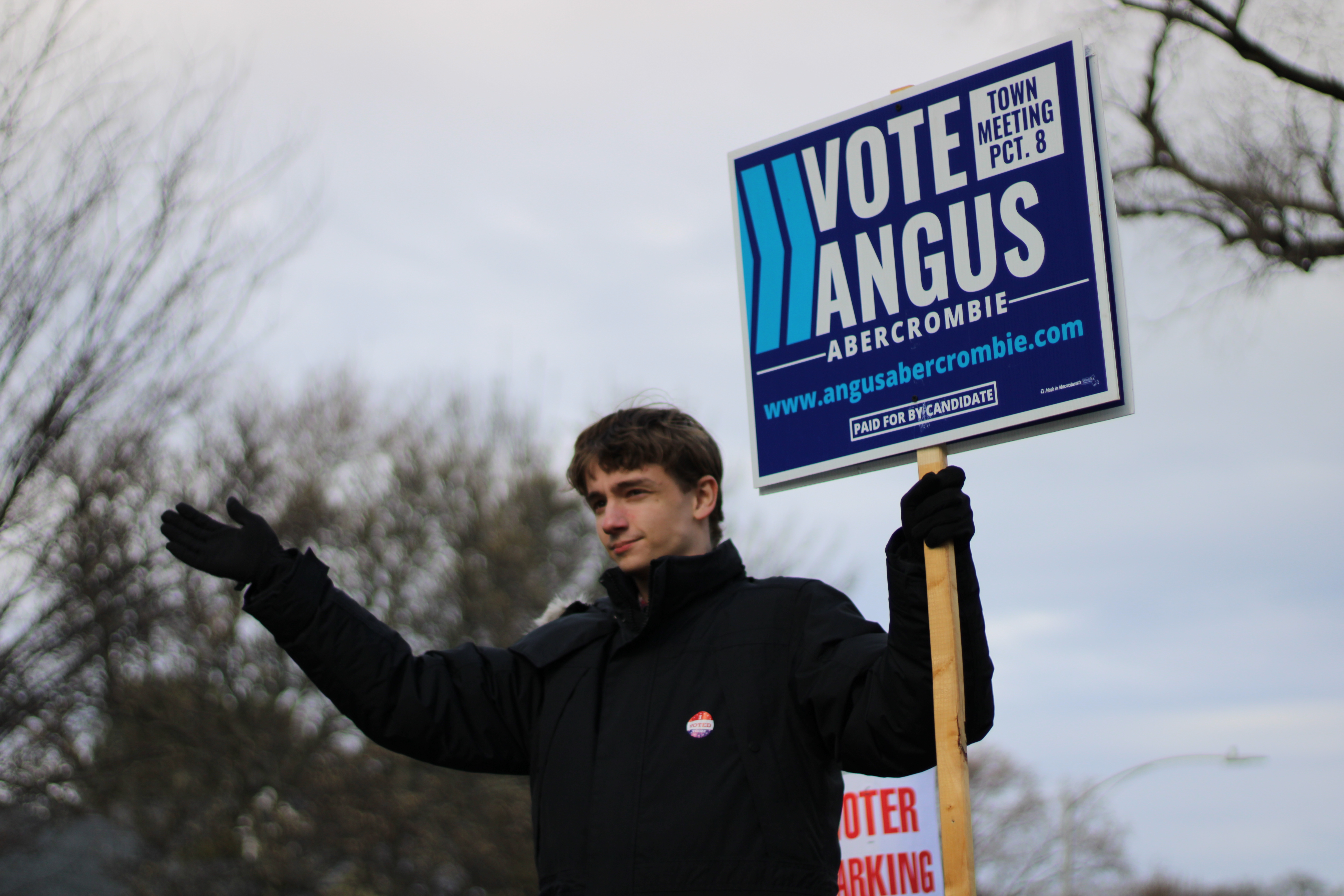 Angus campaigning in Belmont